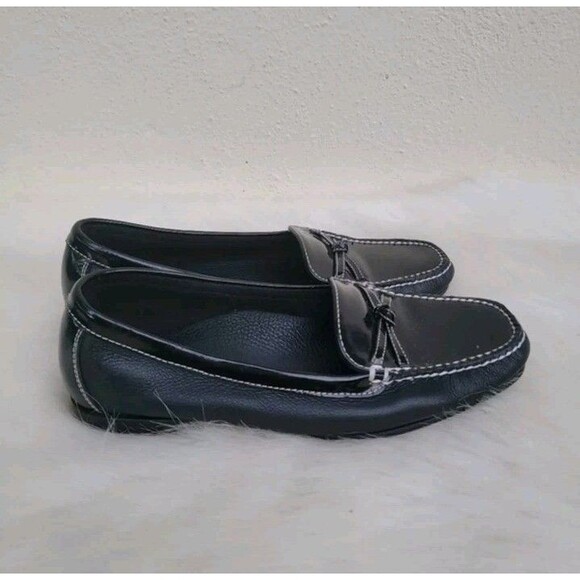 Cole Haan Black Patent Leather Loafers Driving Shoes 5.5 B Women’s Slip On Flat - Picture 1 of 5